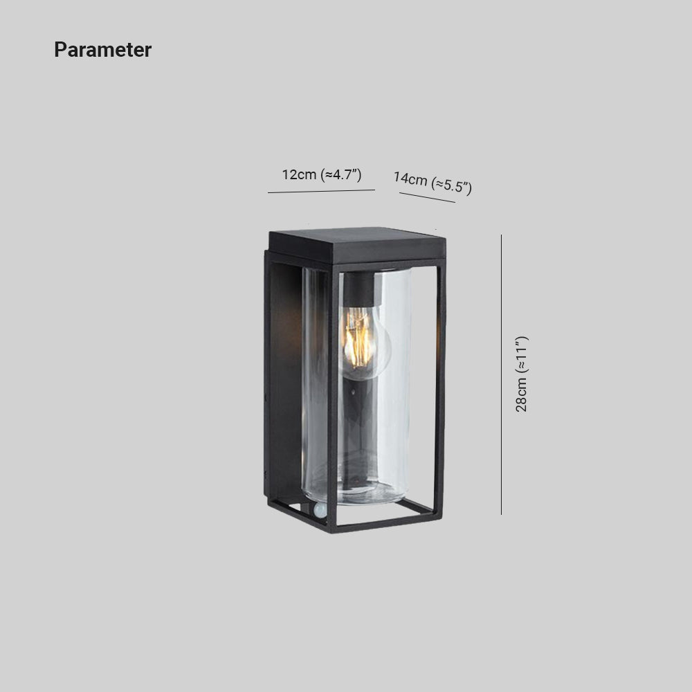 Ray Moderno Rettangolare Solare Impermeabile Metallo Vetro Applique da Esterno