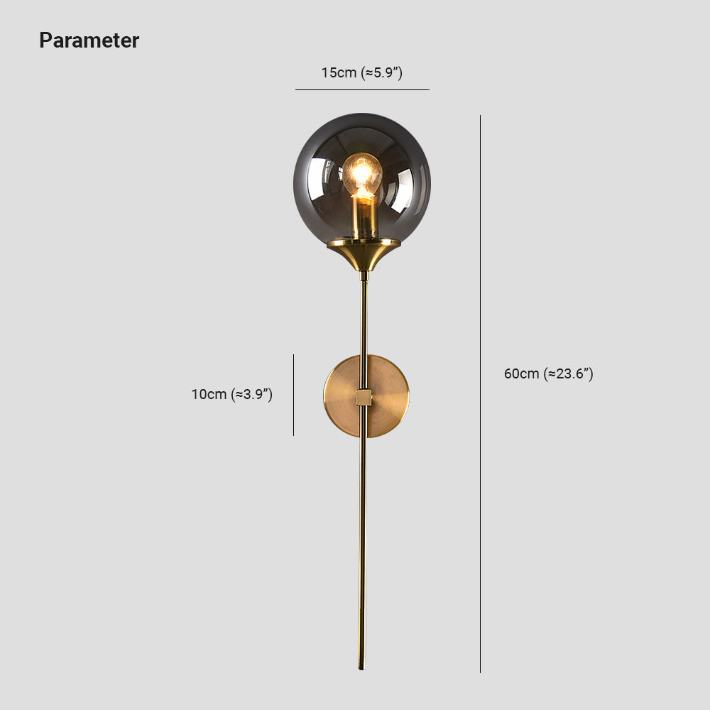 Valentina Moderno LED Unico Sfera Semplice Applique Metallo/Vetro Soggiorno/Camera da Letto