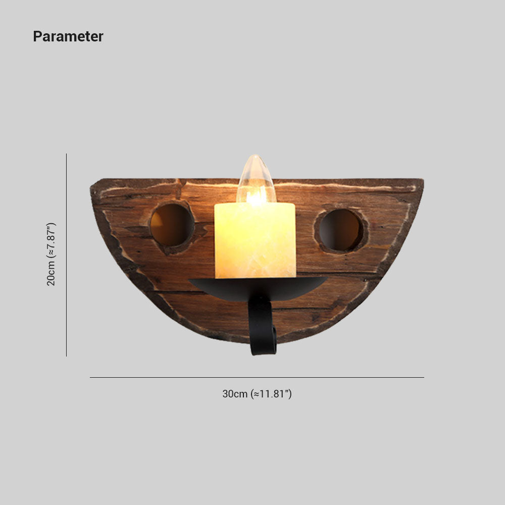 Epoch Vintage Design Candela Industriale LED Applique Legno Metallo Soggiorno/Camera da Letto