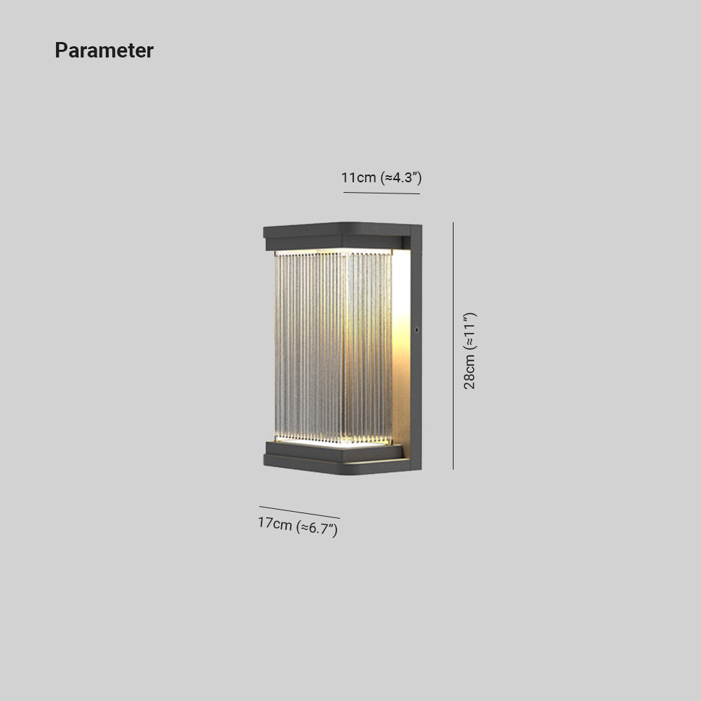 Ray Minimalist Rettangolare Metallo Applique da esterno