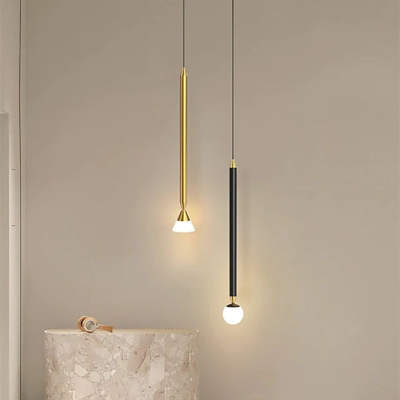 Carr Lampada a Sospensione Metallo Nero/Oro Lineare Soggiorno