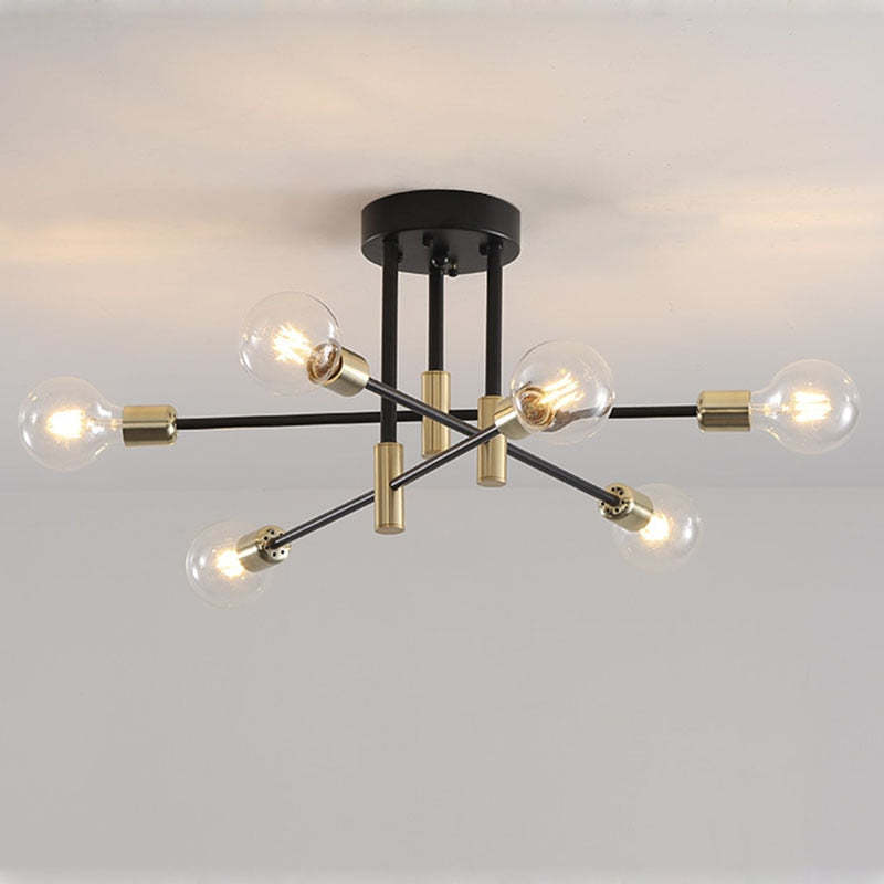 Valentina Minimalismo LED Plafoniere Nero/Oro Metallo Sala da Pranzo/Soggiorno/Camera da Letto