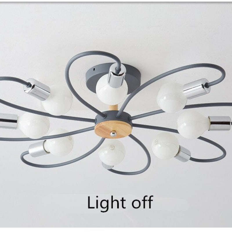 Lacey Elegante LED Bellissimo Plafoniera Metallo Vetro Fiore Grigia/Verde Soggiorno/Camera da Letto
