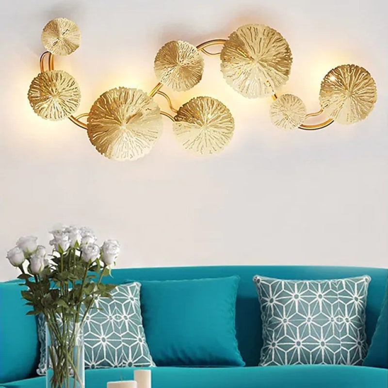 Knox Bellissimo LED Applique Rotonda Metallo Oro Ufficio/Caffè/Soggiorno/Camera da Letto