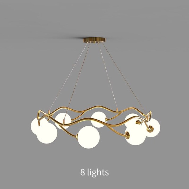 Valentina Moderno LED Elegante Lampada a Sospensione Metallo Vetro Bianco Oro Soggiorno/Camera da Letto
