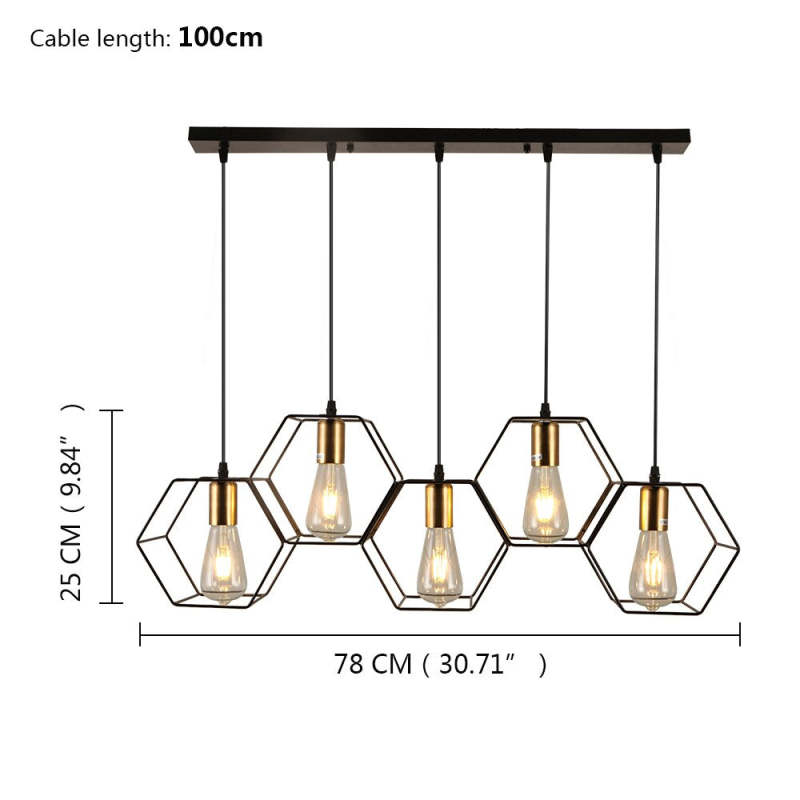 Bouvet Rustico Agriturismo LED Lampada a Sospensione Metallo Nero Soggiorno/Camera da Letto