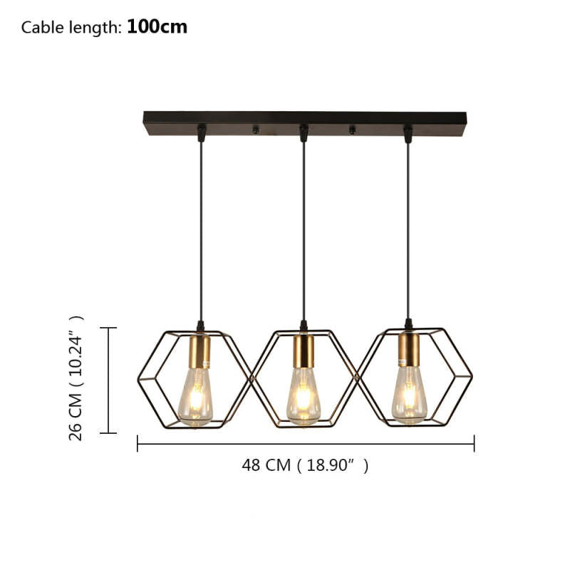 Bouvet Rustico Agriturismo LED Lampada a Sospensione Metallo Nero Soggiorno/Camera da Letto