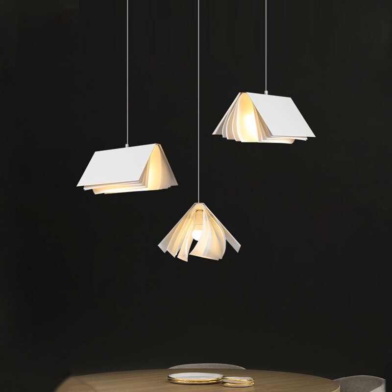 Arisha Lampada a Sospensione Tessuto Forma Artistica Libro Bianco/Grigio