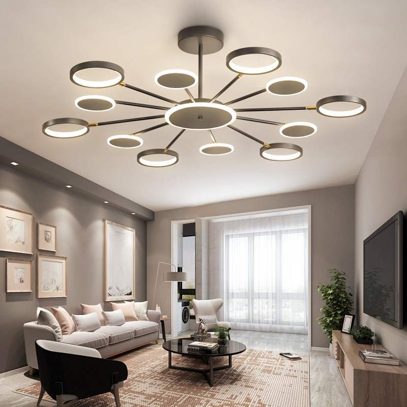 Sienna Modern LED Lampadari Geometrica Nero Metallo Acrilico Sala Studio/Soggiorno/Camera da Letto