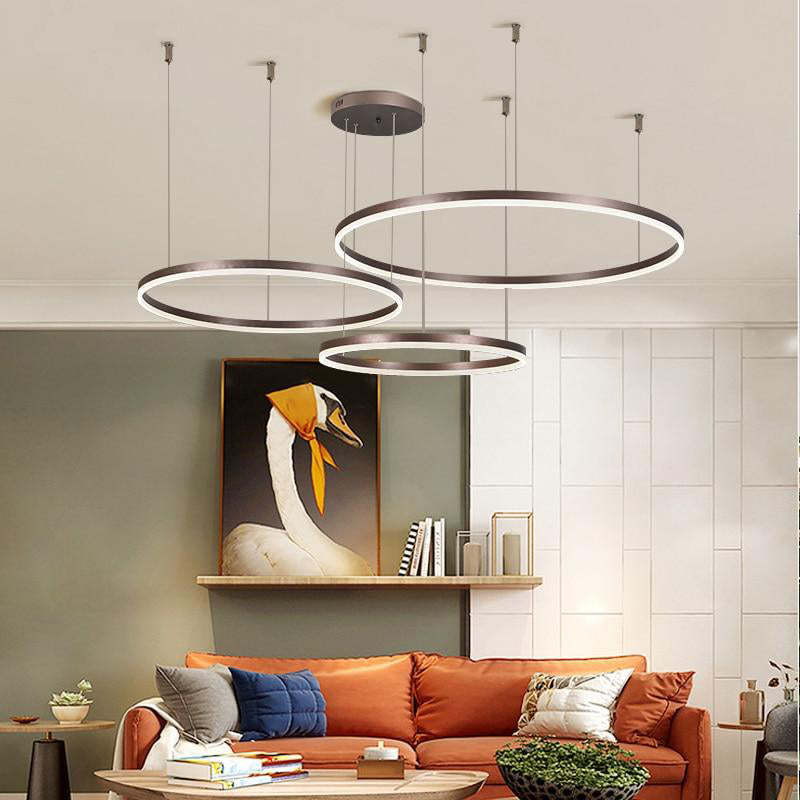 Arisha Lampada a Sospensione Metallo Nero/Oro/Caffè Tir-Cerchio Moderna