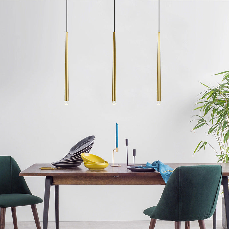 Carr Moderna LED Minimalismo Lampada a Sospensione Metallo Oro Lineare Soggiorno