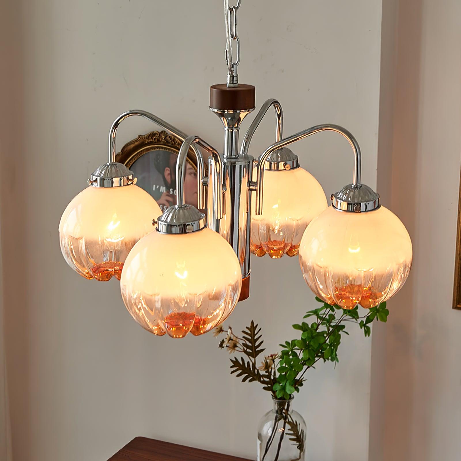 Ulliria Nordic Art Flower Walnut Glass Chandelier - Blowlighting