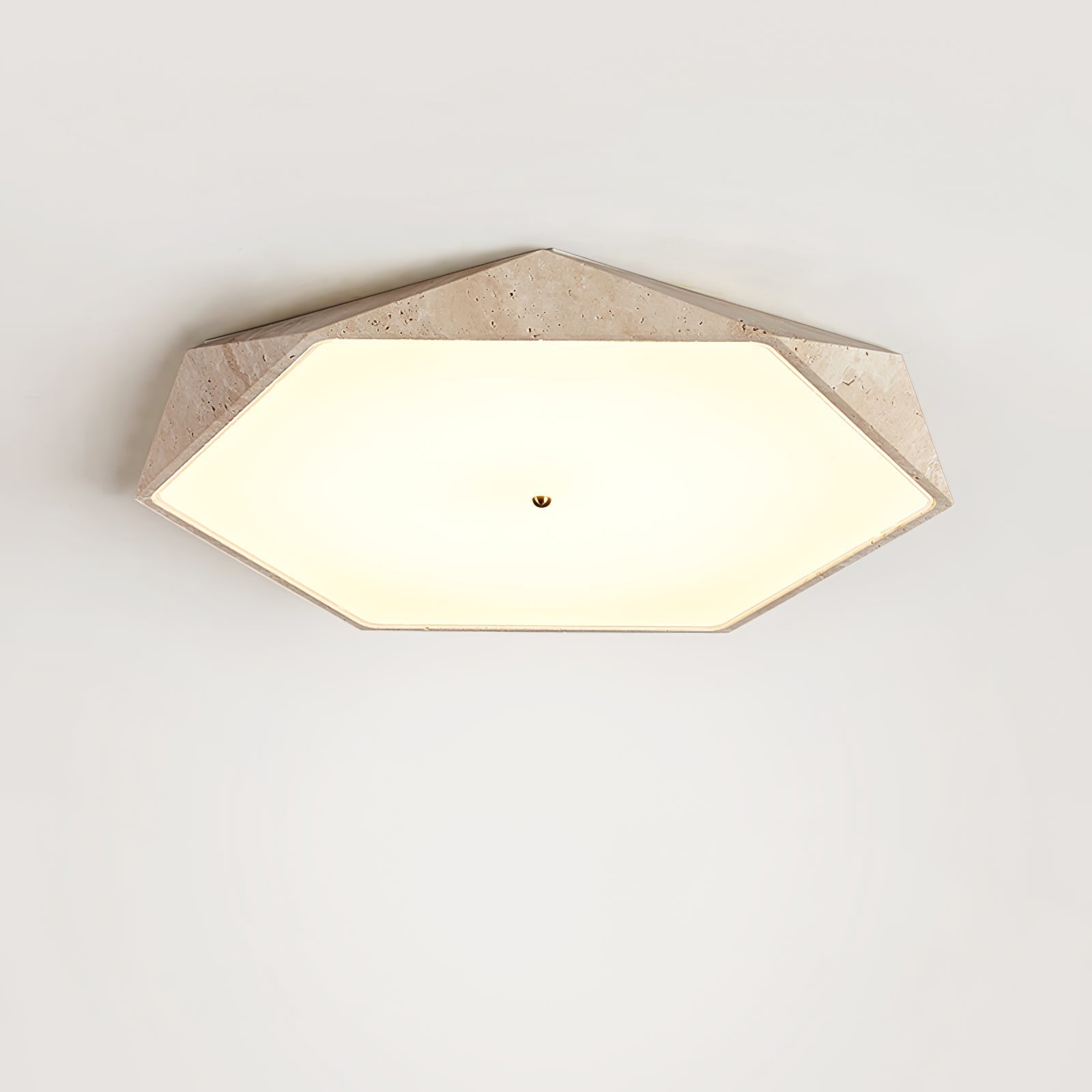Hexagonal Travertine Ceiling Light - Neutralighting