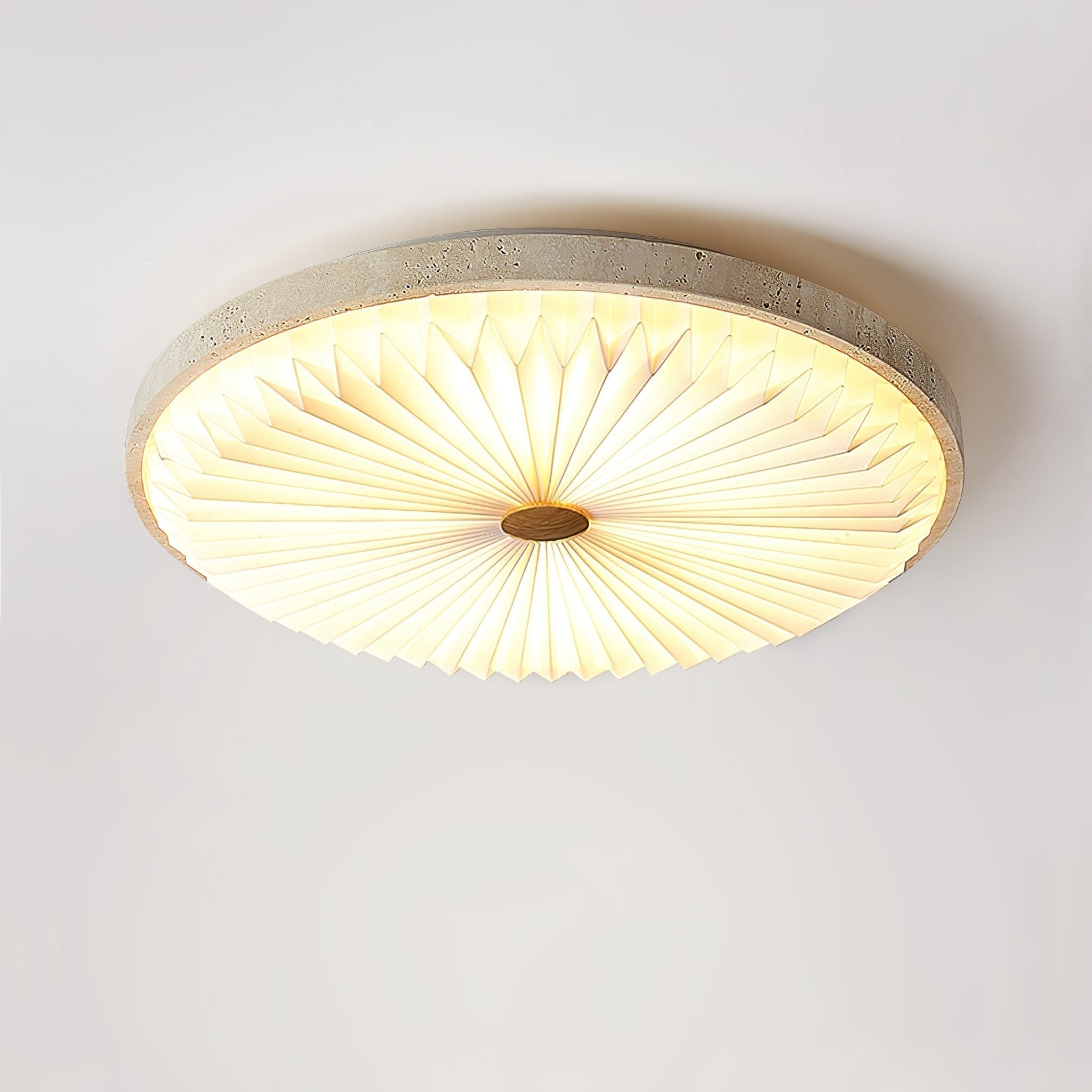Ciloraris Textured Travertine Ceiling Light - Neutralighting