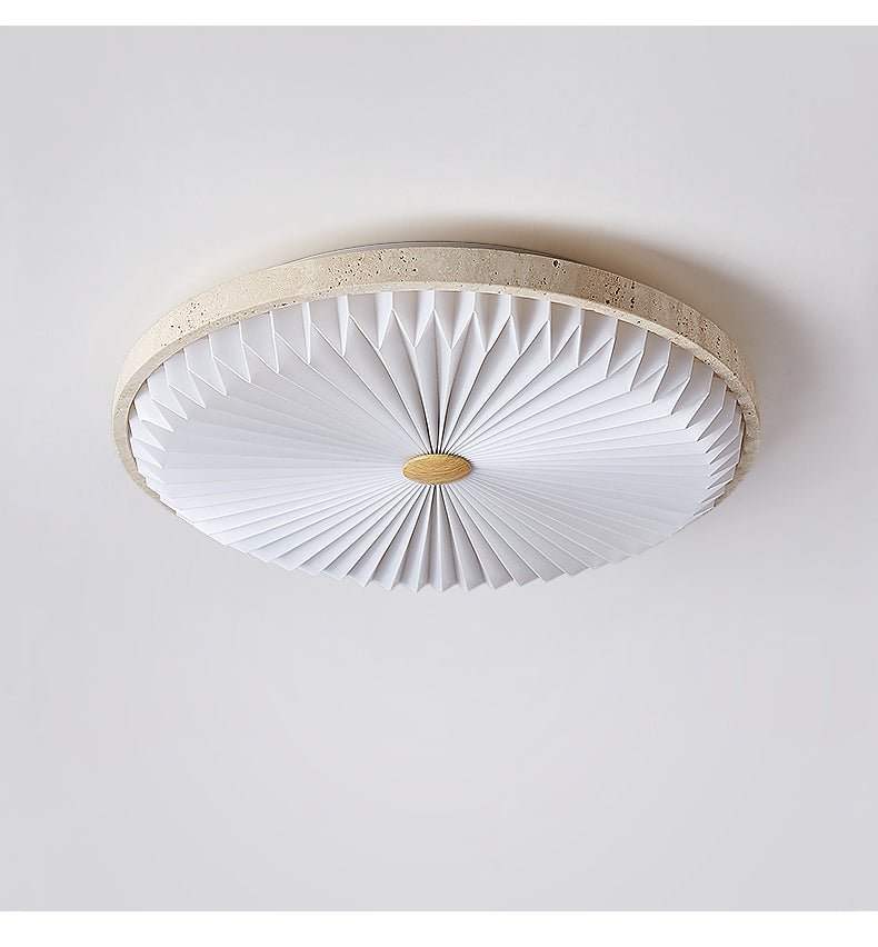Ciloraris Textured Travertine Ceiling Light - Neutralighting