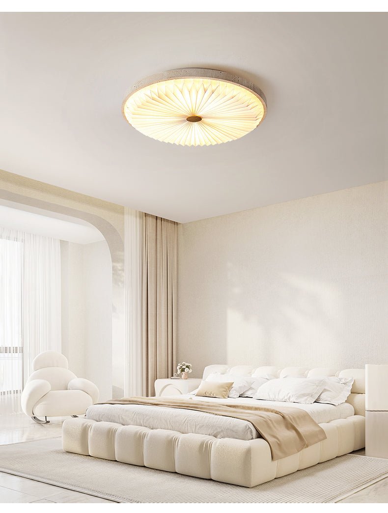 Ciloraris Textured Travertine Ceiling Light - Neutralighting