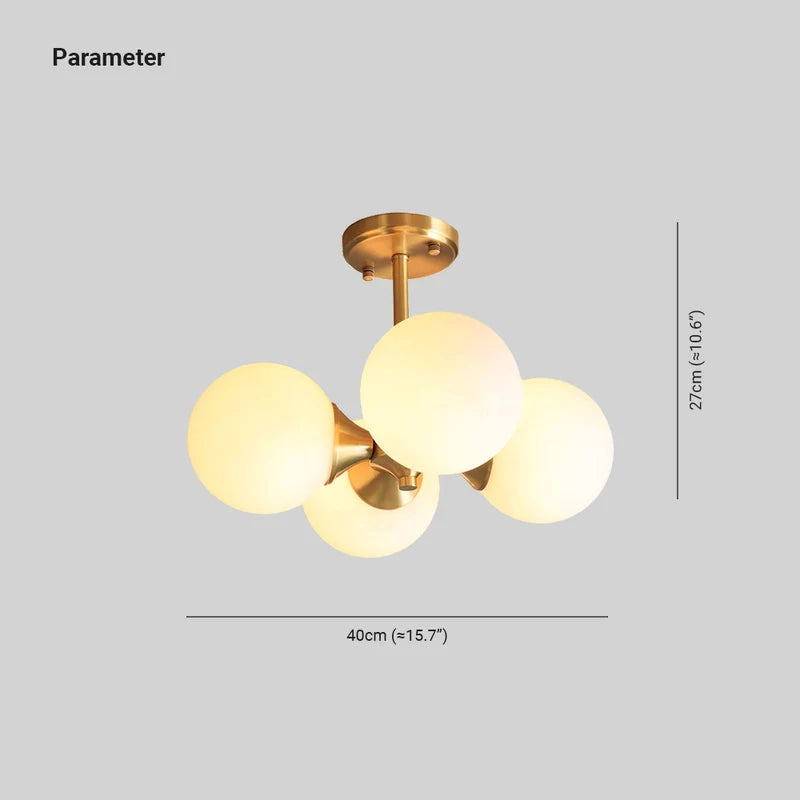 Valentina Design LED Minimalismo Lampade a Sospensione Globo Vetro Oro Camera da Letto