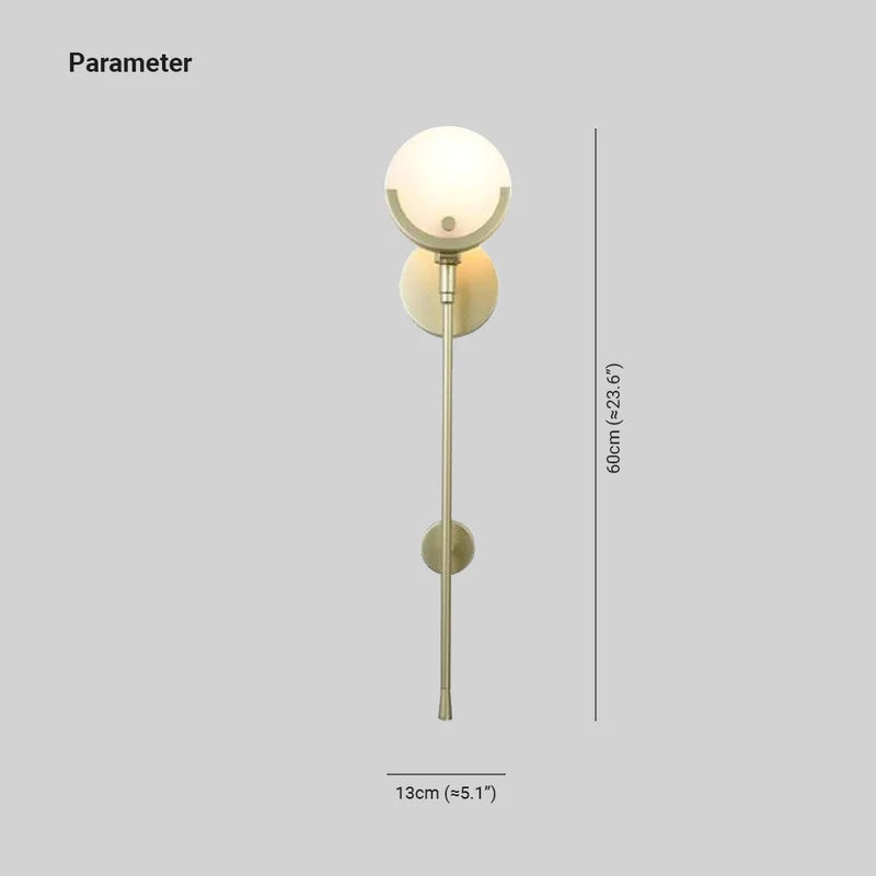 Valentina Minimalismo LED Design Applique Palla Metallo Dolomiti Oro Soggiorno/Camera da Letto