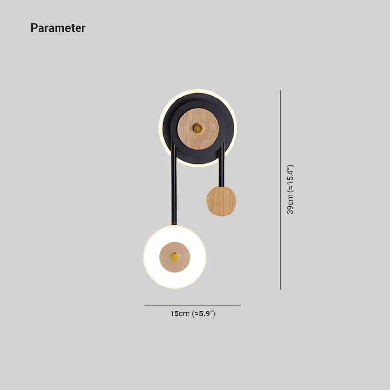Arisha Moderno LED Girare Applique Decorativa Nero Legno Acrilico Comodino/Soggiorno/Camera da Letto