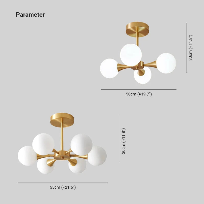 Valentina Moderno LED Lampade a Sospensione Sfera Oro Metallo/Vetro Camera da Letto