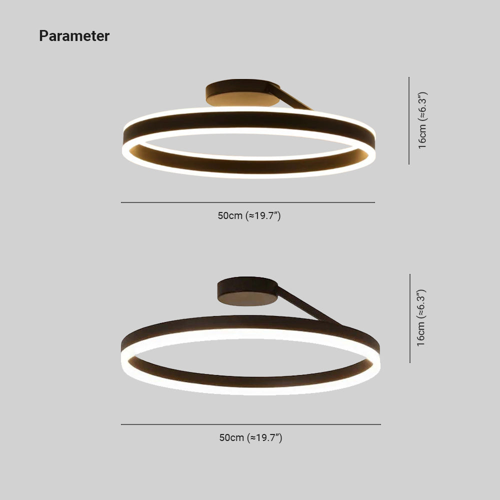 Arisha Minimalismo LED Squillo Plafoniere Bianco/Nero Metallo Soggiorno/Camera da Letto