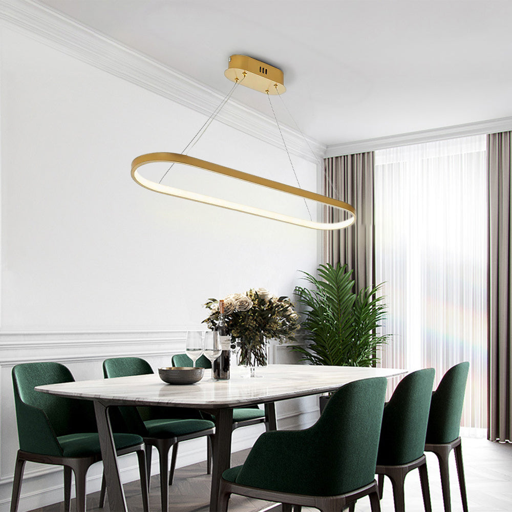 Arisha Lampada a Sospensione Nero/Bianco/Oro Ovale Minimalista Appeso