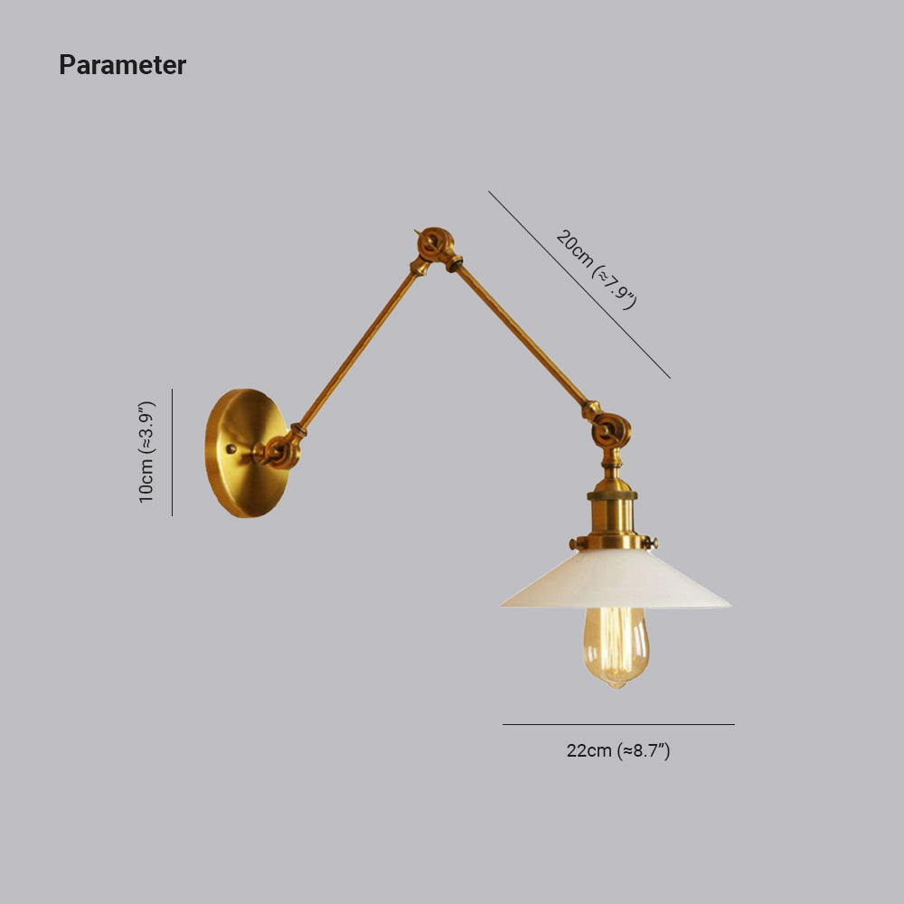 Silva Design LED Applique Retro Piatto Metallo Regolabile Soggiorno/Camera da Letto