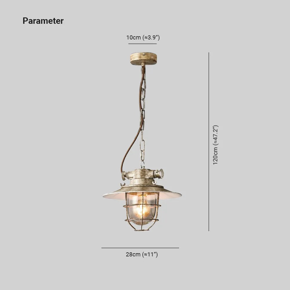 Silva Industriale Rustica Metallo Lampade a Sospensione, Bianco/Blu