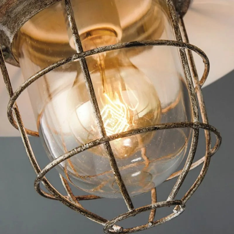 Silva Industriale Rustica Metallo Lampade a Sospensione, Bianco/Blu