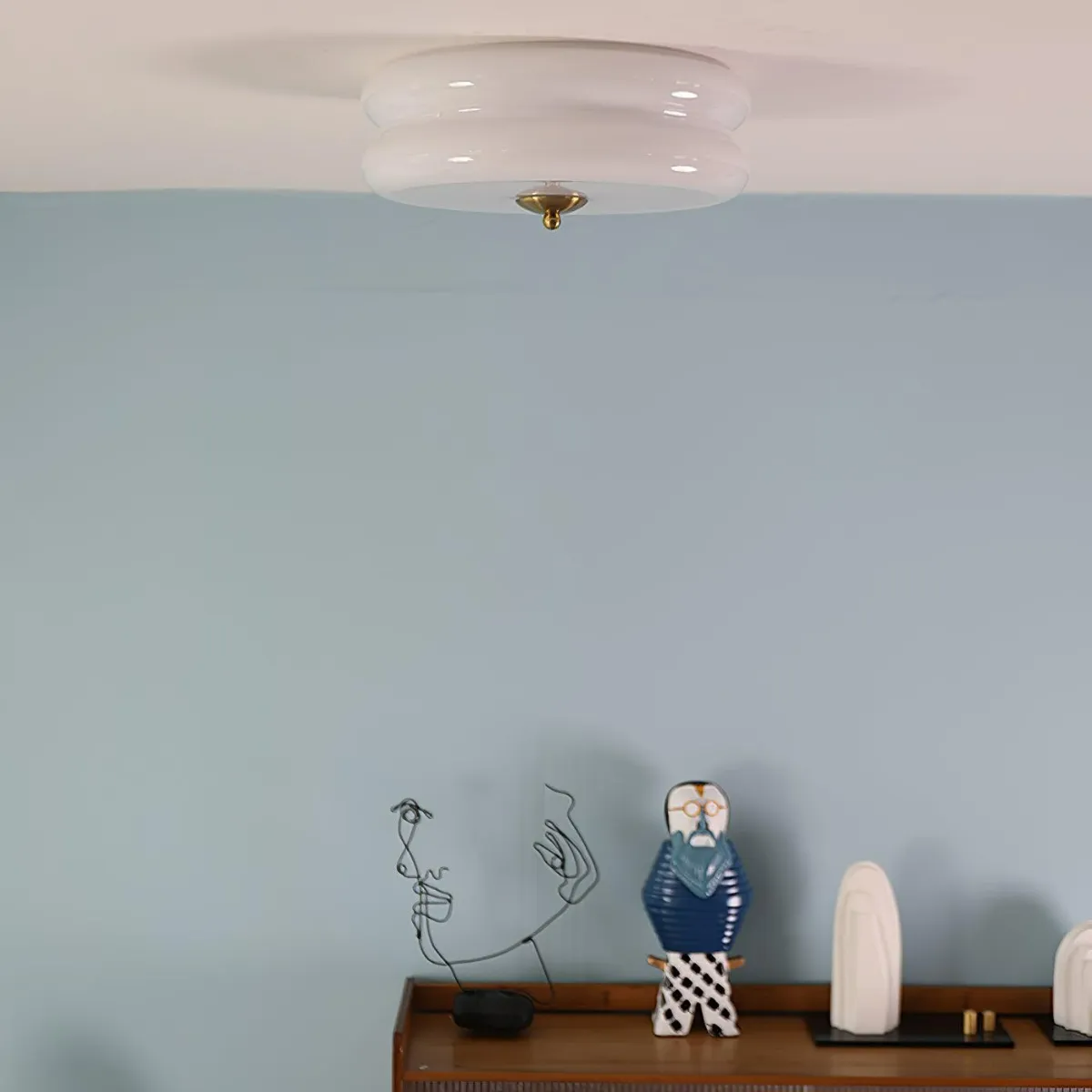 Valentina Lampada da Soffitto Tonda a Incasso Vintage a Due Strati