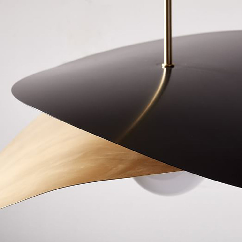 Carins Decorativa LED Irregolare Girare Lampada a Sospensione Metallo Nero Oro