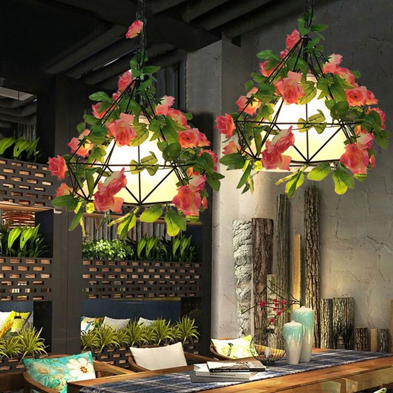 Ritta Naturale Decorative Fiore Metallo Lampade a Sospensione Soggiorno