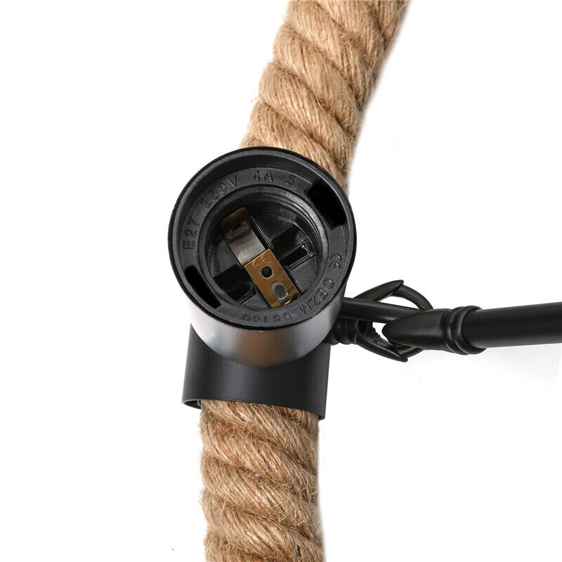 Epoch Design Metallo/Corda LED Sospensione Nero Soggiorno/Bar/Ristorante