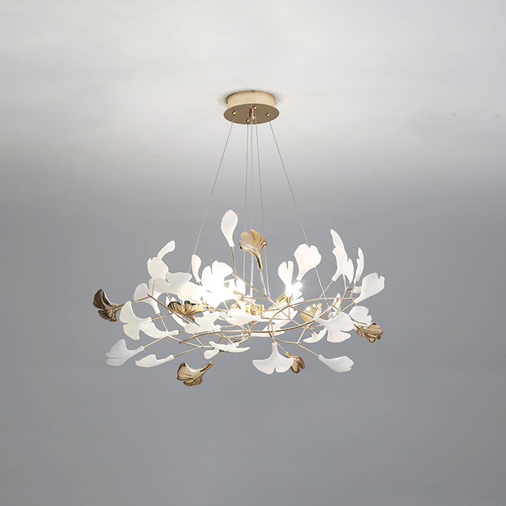 Olivia Moderne LED Lampade a Sospensione Ginkgo Biloba Metallo Oro Petalo Soggiorno/Camera da Letto