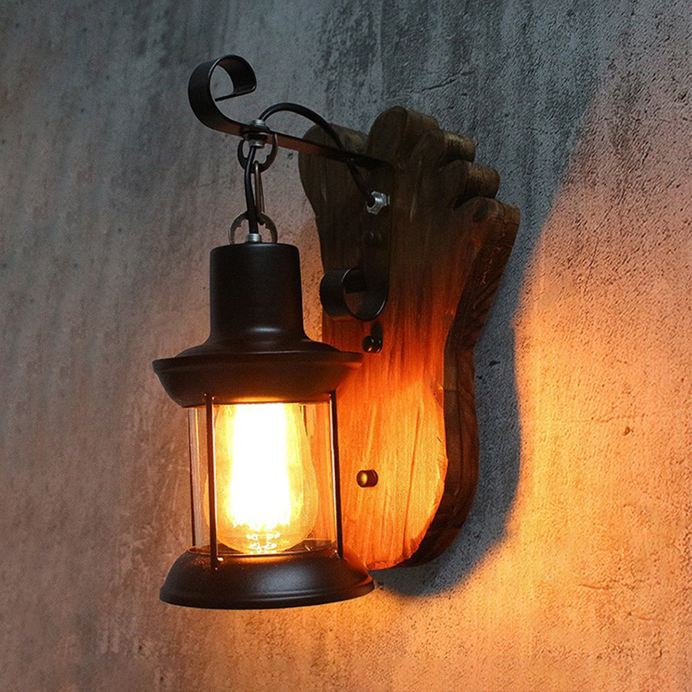 Epoch Industriale LED Design Gambe Applique Marrone Legno Metallo Soggiorno/Camera da Letto/Sala Studio