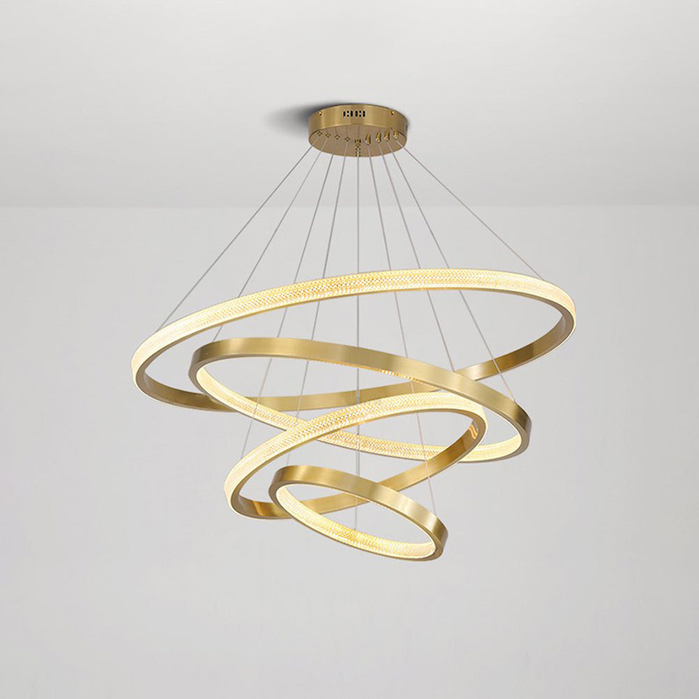 Kristy Moderna LED Lampada a Sospensione Anello Metallo Acrilico Oro/Nero