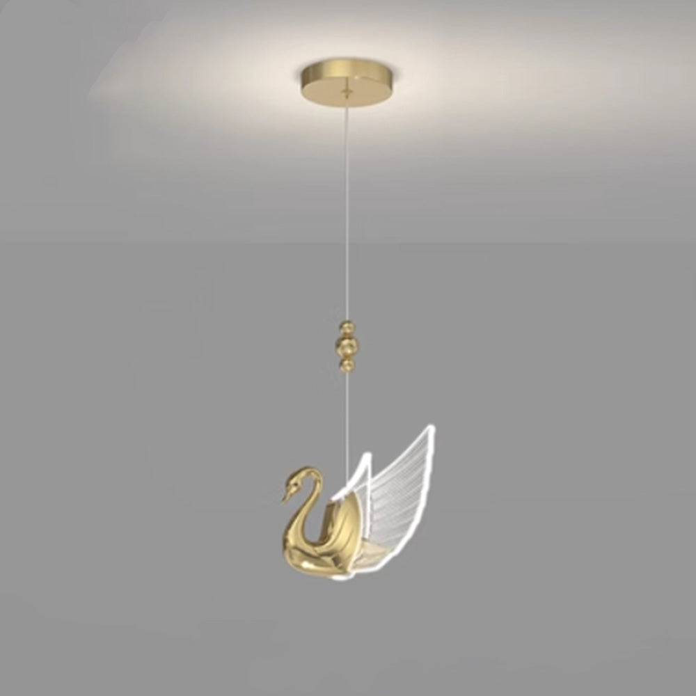 Arisha Moderno LED Creativo Cigno Lampade a Sospensione 2 Colori Metallo Acrilico Camera da Letto