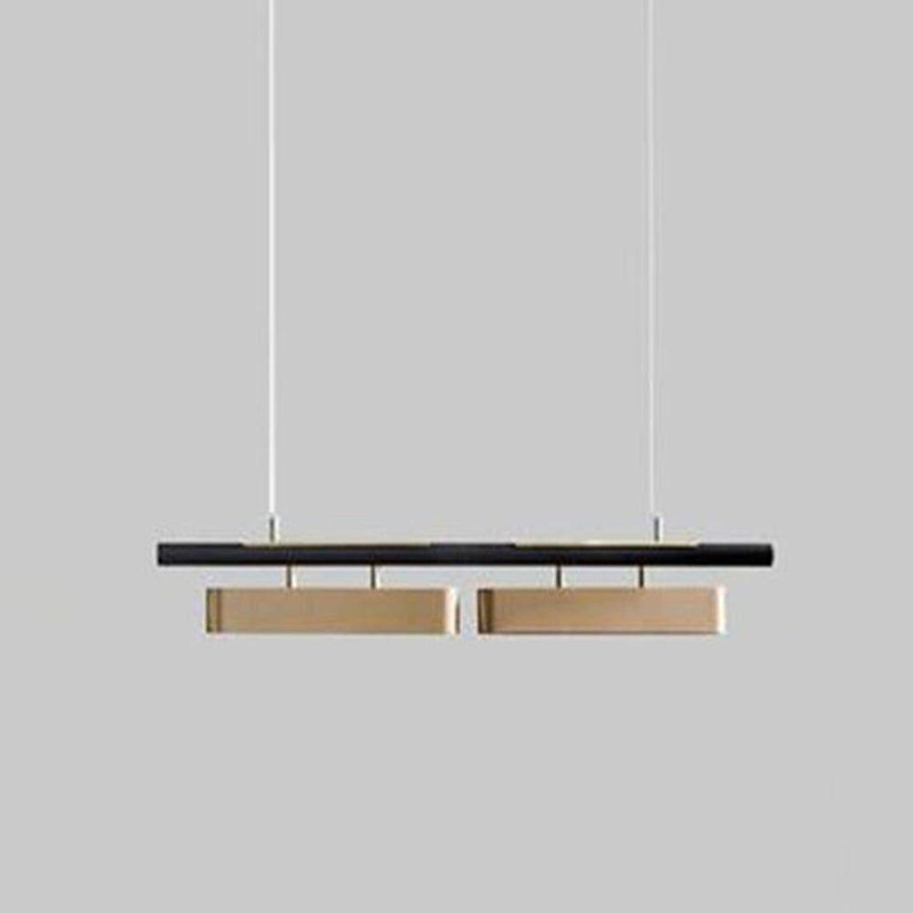 Arisha Moderne Rettangolari Lampade a Sospensione Nero/Ottone Metallo