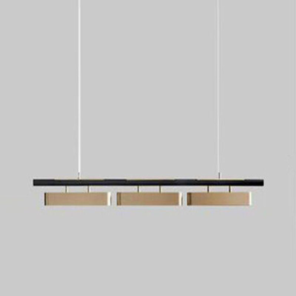 Arisha Moderne Rettangolari Lampade a Sospensione Nero/Ottone Metallo