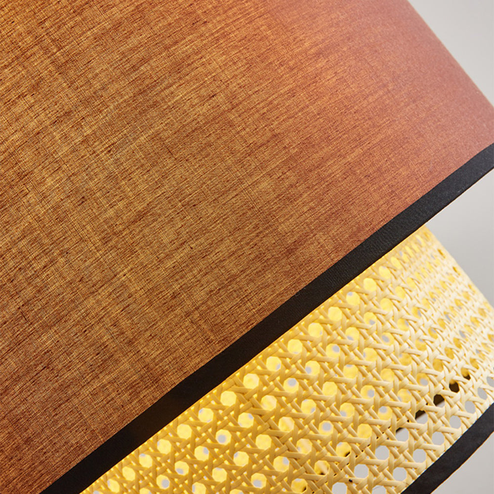 Ritta Naturale Beige LED Lampada a Sospensione Cilindrico Rattan Soggiorno/Camera da Letto/Sala da Pranzo