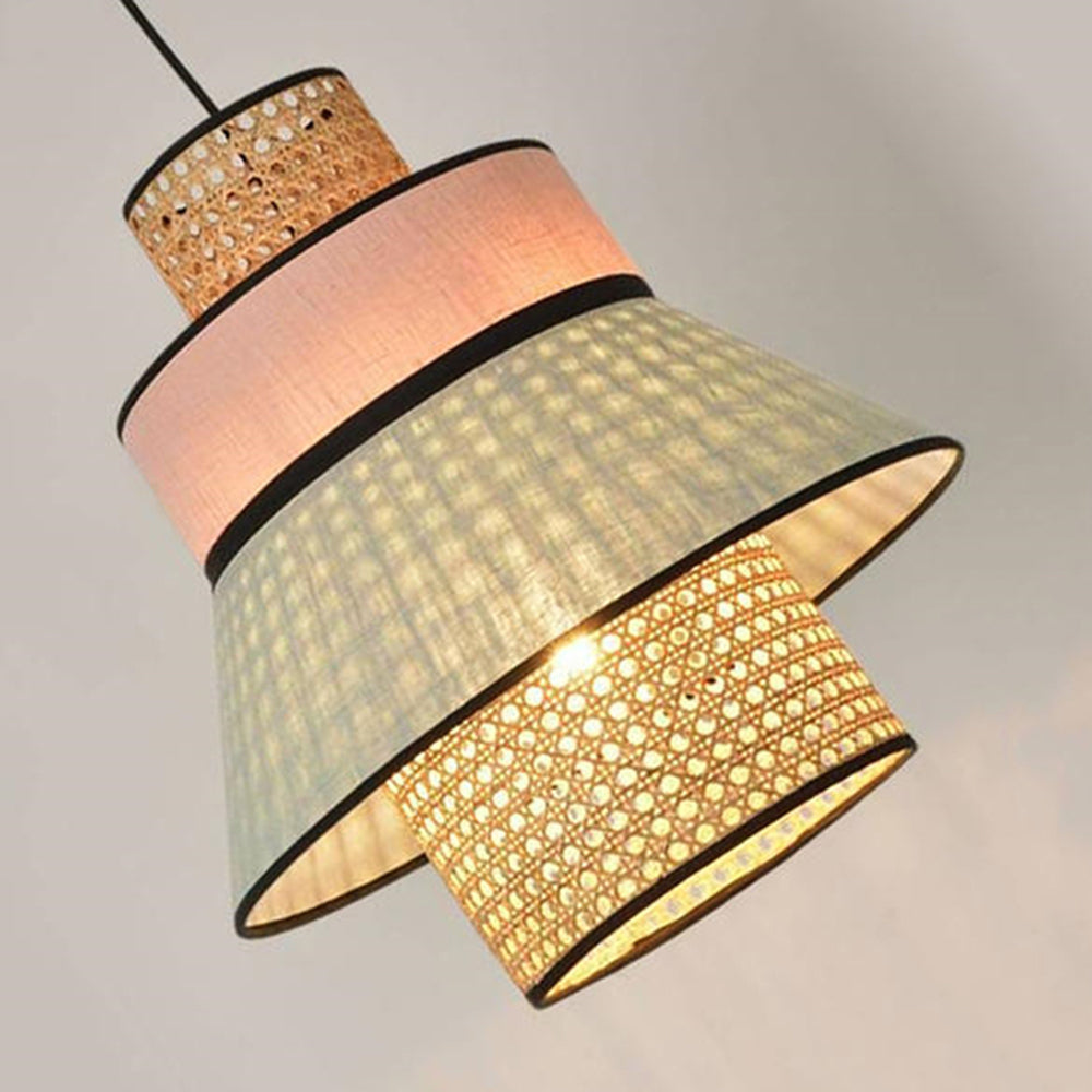 Ritta Tessuto/Rattan Lampada a Sospensione Dia 40/50CM Metallo/PVC